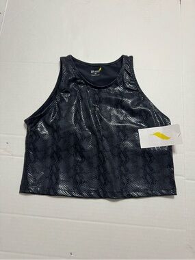 Pheel Laser Crop Top in Black Venom Snakeskin Print Size Medium